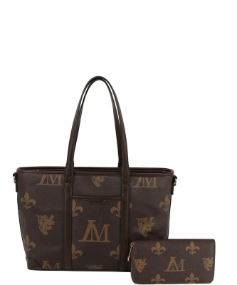 2in1 Fashion 2 Way Shoulder Bag with Matching Wallet LMP004-1W COFFEE